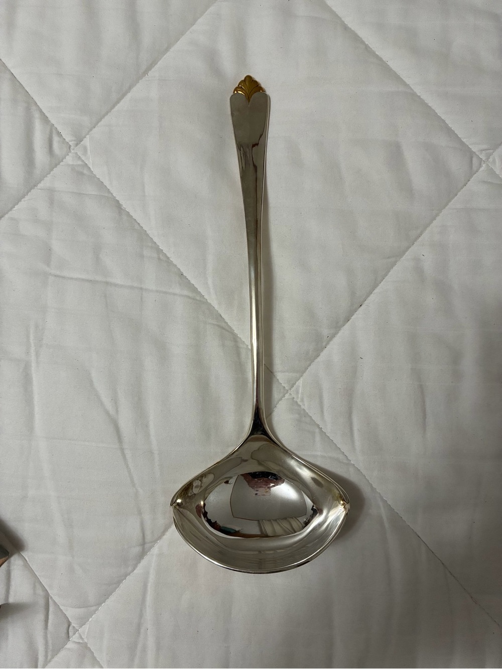 Royal Limited Silver Serving Ladle with Gold Accent